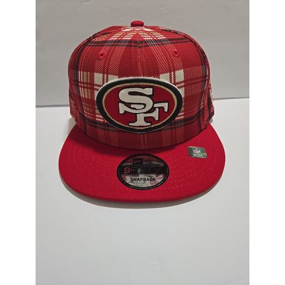 San Francisco 49ers NFL team snapback hat NEW Flannel Red - Picture 1 of 9